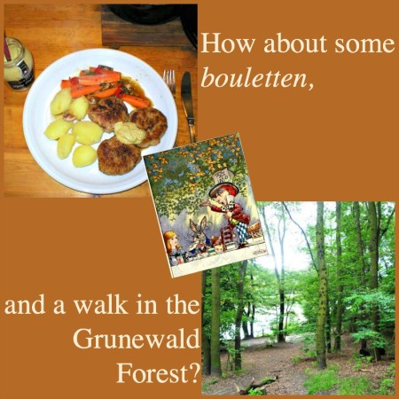 Bouletten and a walk. Photo credits: Bouletten mit Senf, by  Michael Fielitz (CC-BY SA 2.0); Grunewalk Forest by Paul Scraton. 